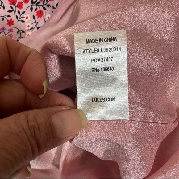 Lulu's Pink and Red Floral romper - Picture 11 of 12